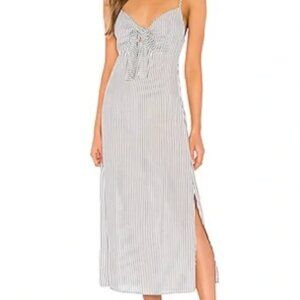 Show Me Your Mumu Striped Midi Dress with Tie-Front Size Medium